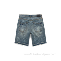 OEM Vintage Washed Distressed Jean Shorts Men